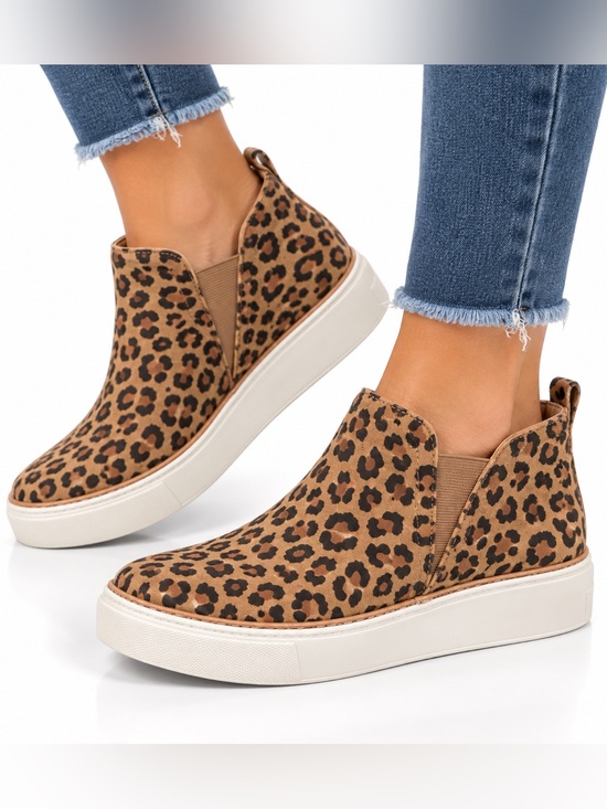 J Slides Shoes - J Slides Leopard-Print Slip-On Sneakers in Brown and Black Brand New in Box 7.5